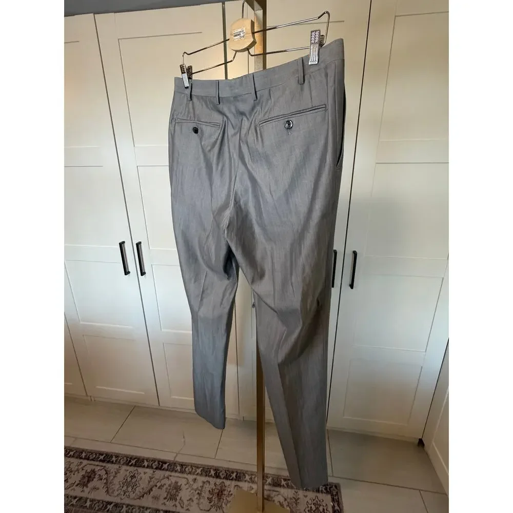 CC Collection Corneliani Gray Virgin Wool Silk Dress Pants Trousers NWT IT 50